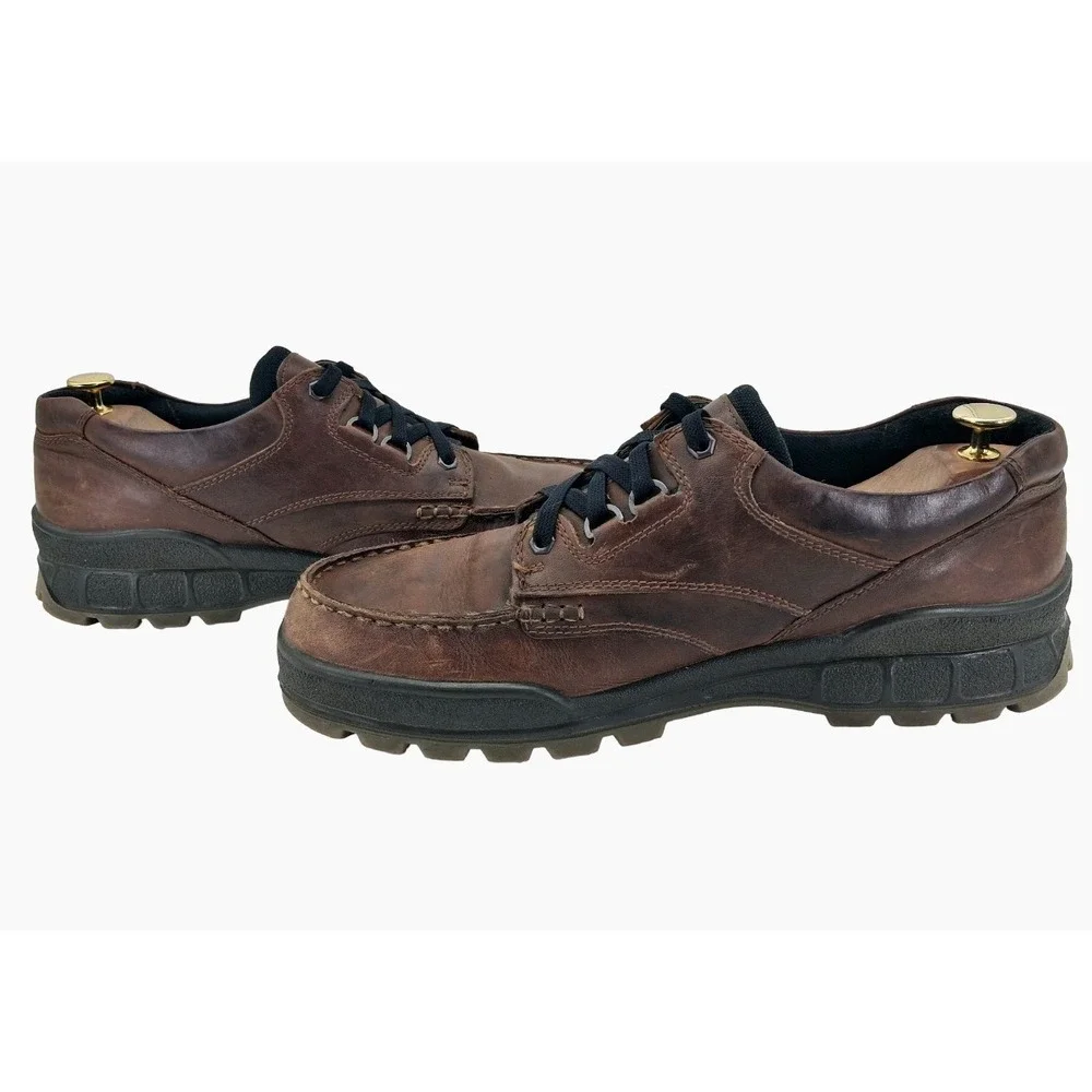 ECCO Track Shoes Mens Size 14 Brown Leather Waterproof Gore-Tex Lug Sole EU 48
